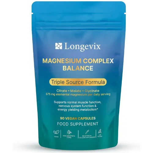 LONGEVIX Magnesium Complex 3-in-1 Magnesium Glycinate, Malate & Citrate